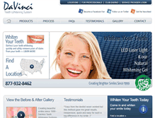 Tablet Screenshot of davinciteethwhiteningsystem.com